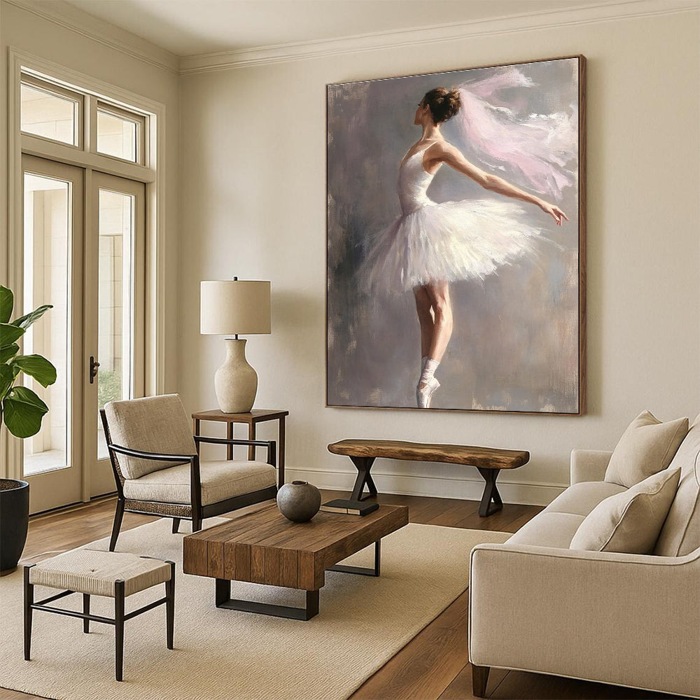 Ballerina in White Tutu for Classical Dance Studio & Elegant Home Dining Room STSC1004