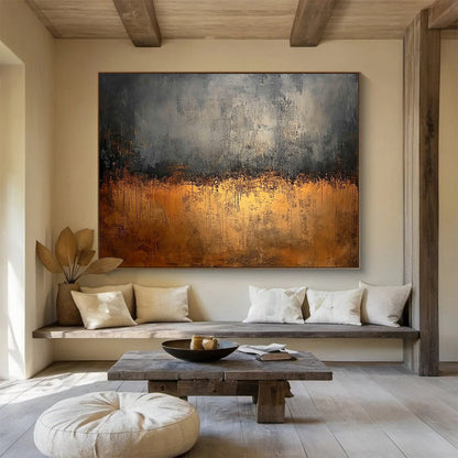 Gray & Gold Drip Art for Industrial - Chic Home & Modern Art Gallery SC146