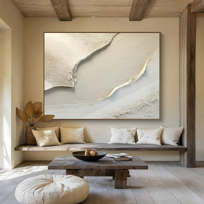 Beige Textured Abstract Art for Minimalist Bedrooms DLZ2424