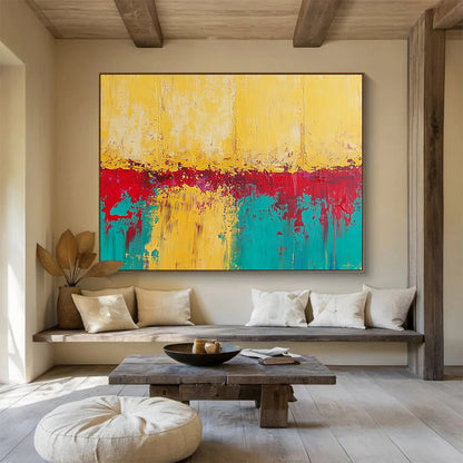 Color - Dripped Abstract Art for Bohemian - Style Living Room & Artistic Community Space SC269