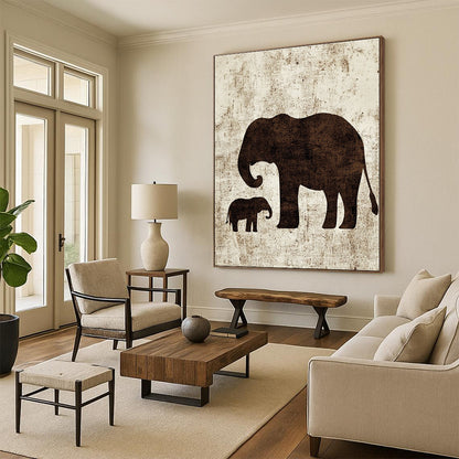 Elephant Silhouettes Art for Family Home & Wildlife Conservation Center STSC1095