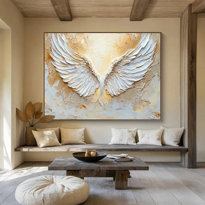 3D White Wings Art for Inspirational Home Office DLZ2839