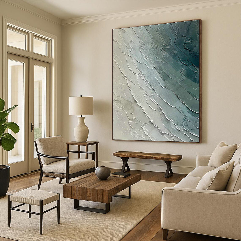 Blue - Gray Textured Art for Modern Office Conference Rooms DLZ0121