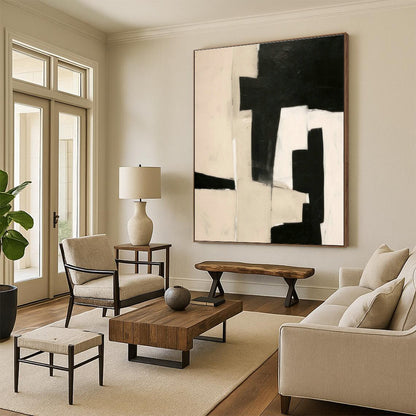 Black - White Geometric Abstract Art for Modern Art Institute & Architectural Firm DLZ1935