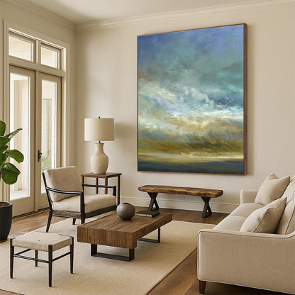 Gradient Sky & Sea Art for Coastal Bedroom & Beachfront Café DLZ0960