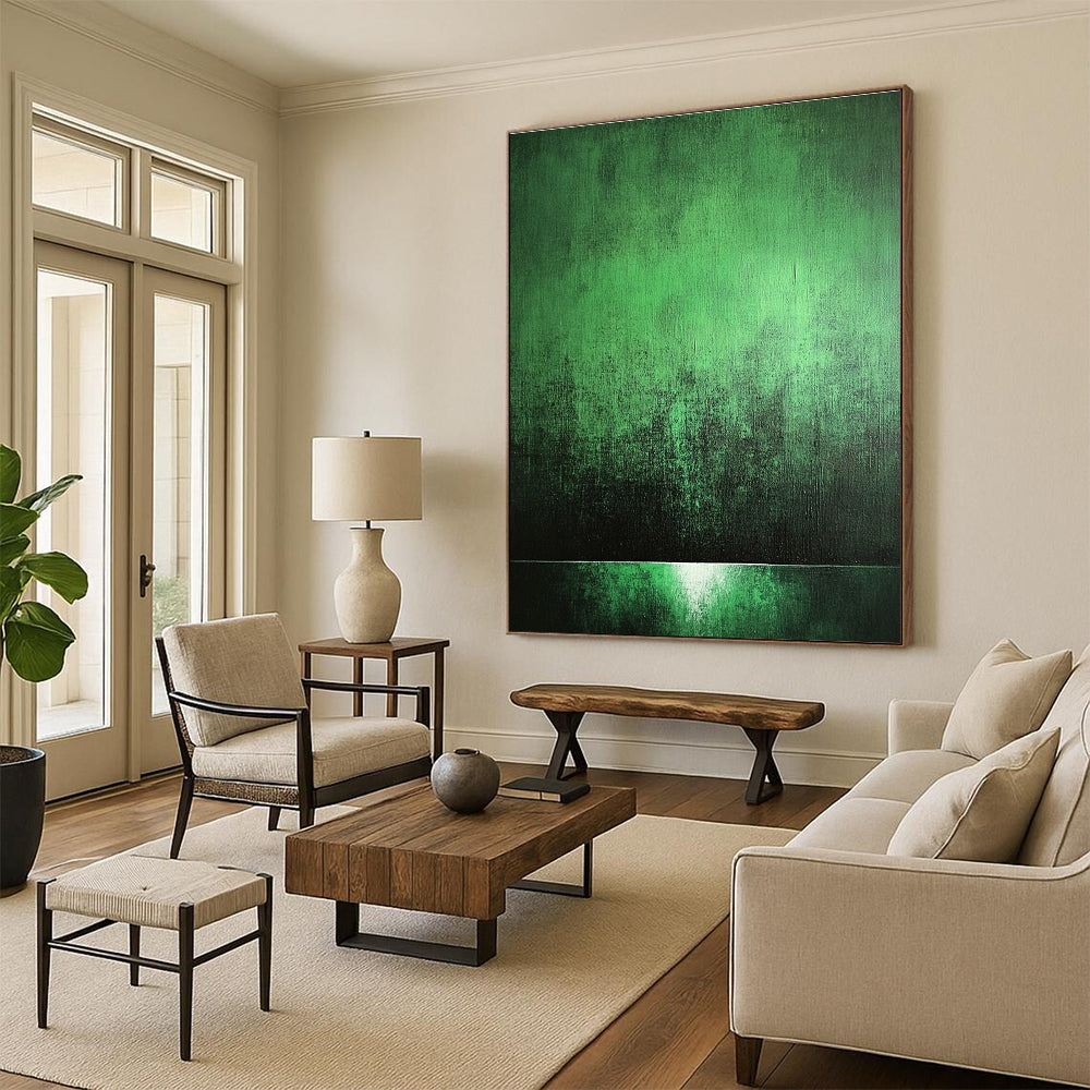 Gradient Green Abstract for Minimalist Home Bedroom & Nature - themed Art Café STSC1007