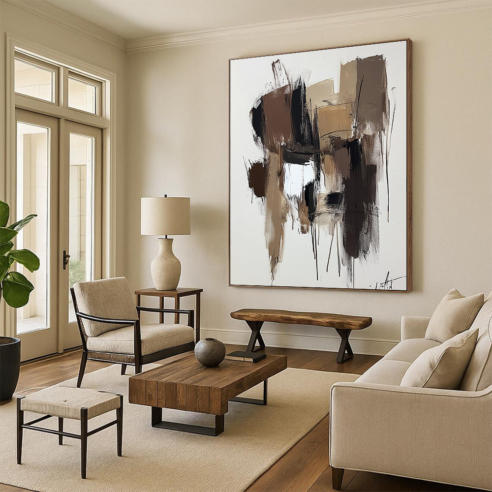 Earth - Toned Abstract Drips for Rustic Home & Nature - Inspired Office STSC746