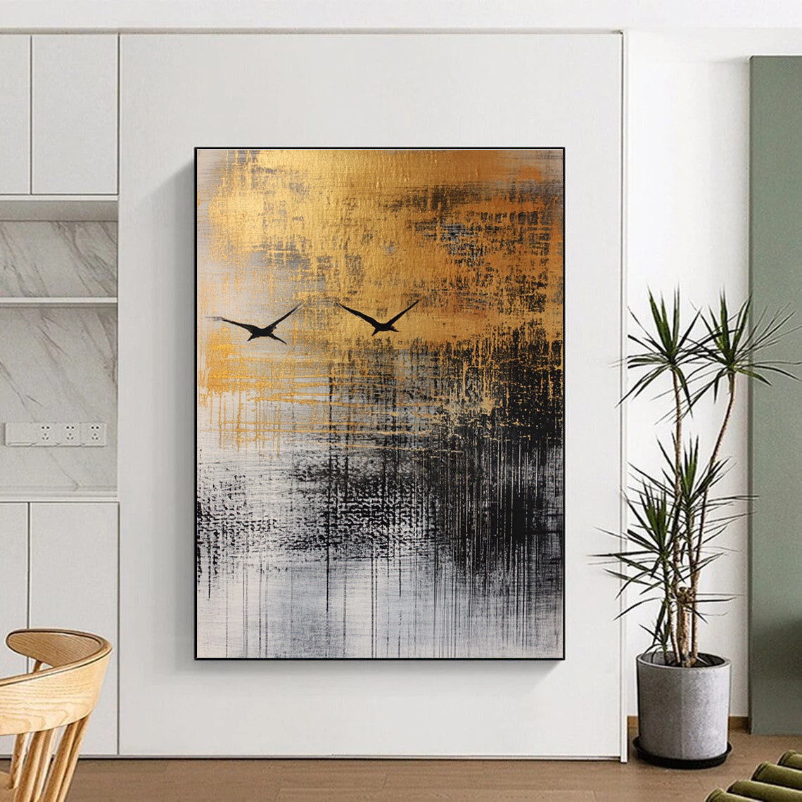 Golden Sky Birds Art for Rooftop Terrace & Luxury Villa STSC047