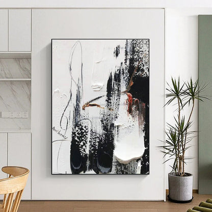 Black - White Abstract Art for Industrial Loft Apartment & Modern Art Museum Corridor DLZ1675