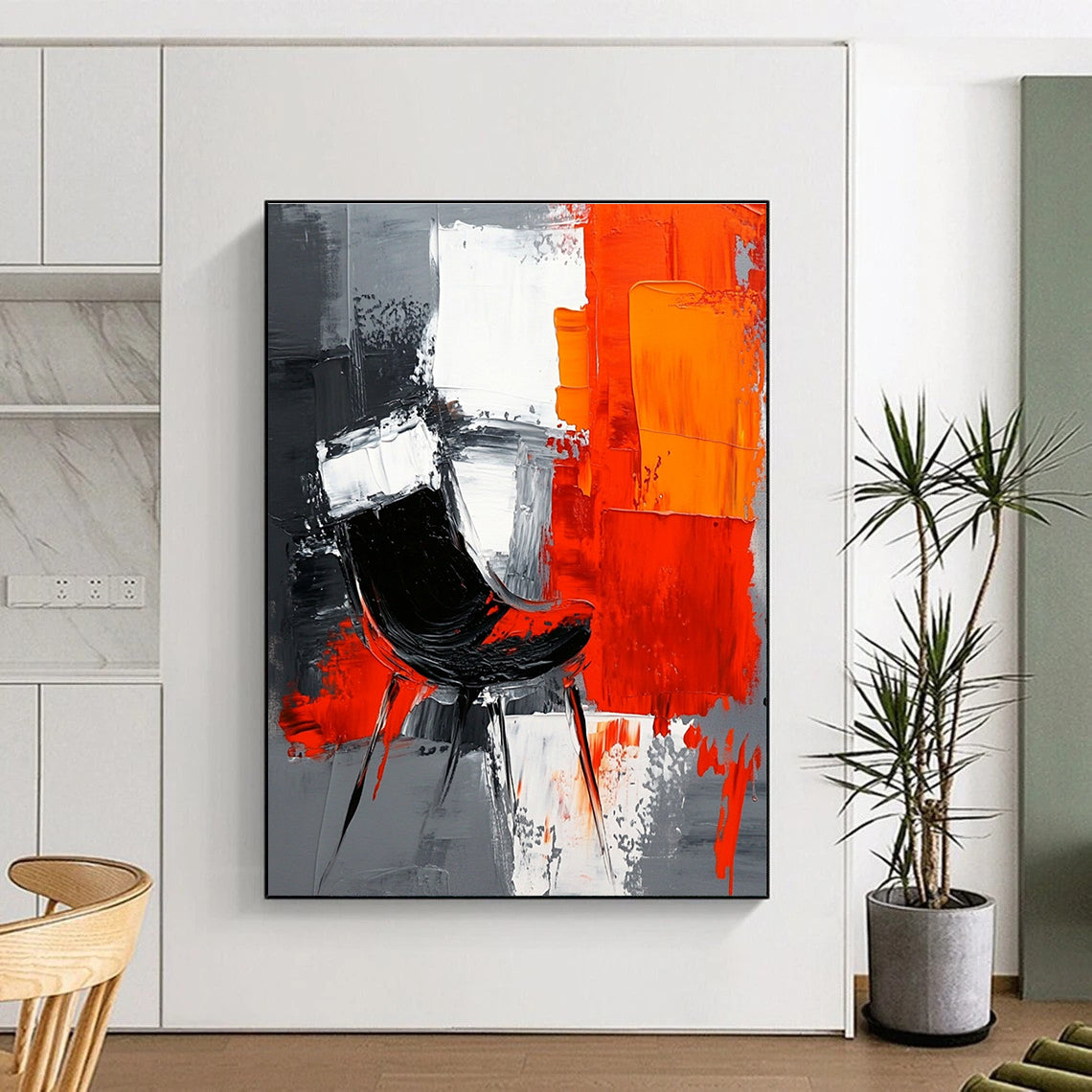 Abstract Chair in Bold Colors for Design - Focused Workplace & Art - Loving Home STSC226