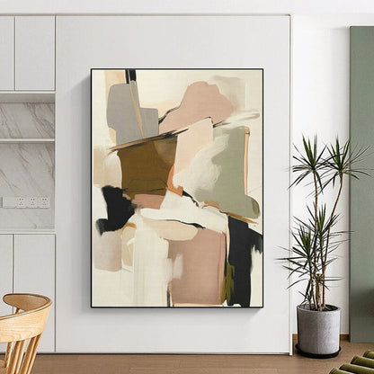 Pink - Brown Geometric Abstract Art for Bridal Boutique & Feminine Home Office DLZ1642