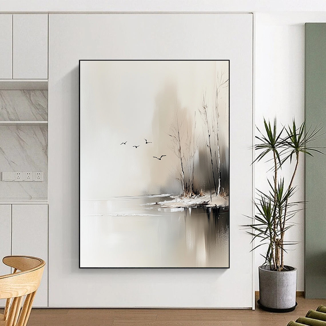 Winter River with Birds for Yoga Studio & Spa STSC105