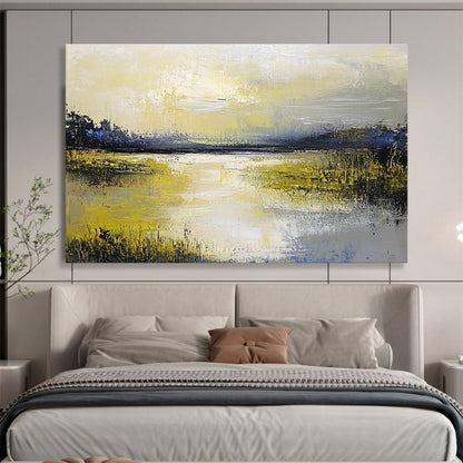 Yellow Marshland Art for Countryside Inn & Cheerful Breakfast Nook SC078