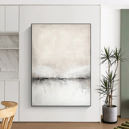 Light Textured Horizon Art for Scandinavian - Style Home & Yoga Studio STSC128
