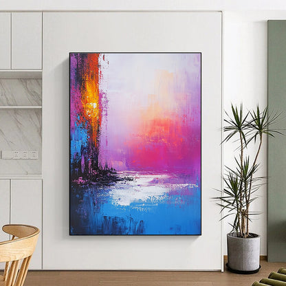 Vibrant Abstract Sunset Landscape for Luxury Hotel Lobby & Home Living Room STSC261