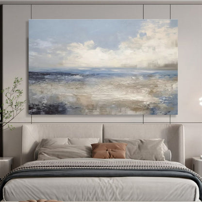 Blue - Grey Seaside Abstract Art for Relaxing Reading Nook DLZ2721