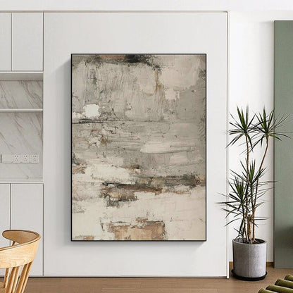 Gray - White - Brown Textured Art for Industrial - Style Café & Minimalist Living Room DLZ1870