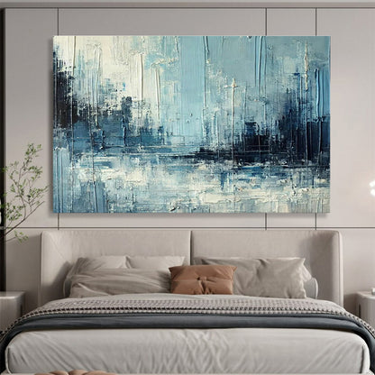 Blue - Grey Urban Abstract Art for Industrial - Style Loft DLZ2751