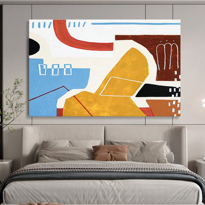 Blue - Yellow Geometric Abstract for Contemporary Bank Lounge DLZ2950