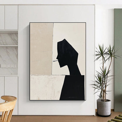Silhouette with Cigarette Modern Abstract Portrait for Urban Art Café & Thought - Provoking Home Office STSC1486