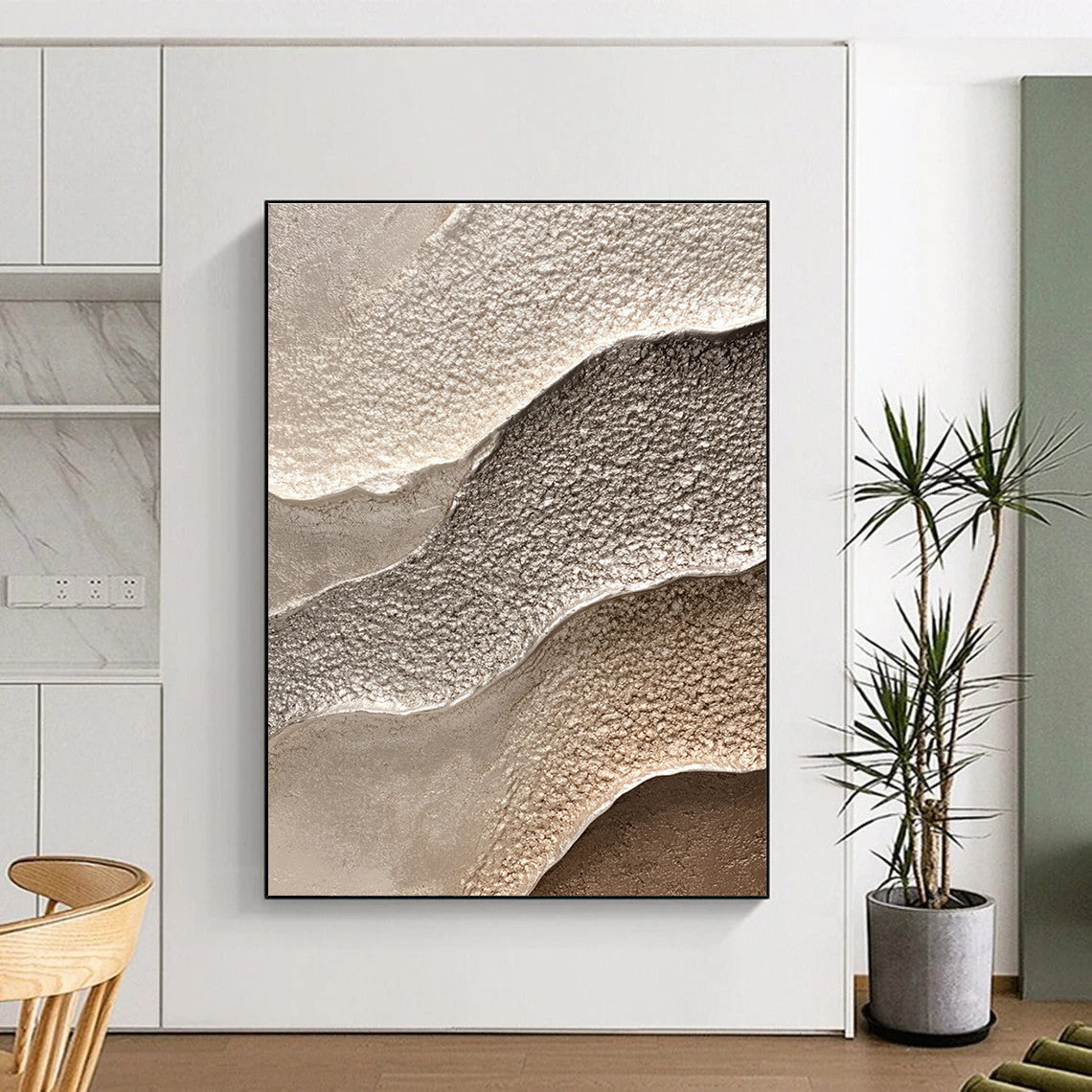 Neutral Textured Waves for Modern Office Reception & Luxury Hotel Lobby STSC945