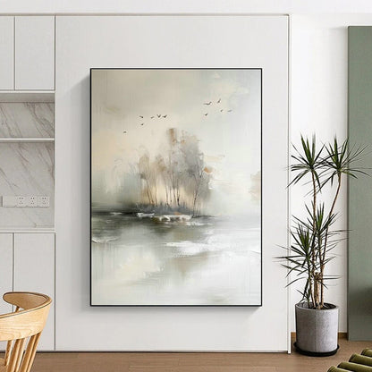 Misty Landscape Abstract Art for Bedroom & Meditation Room DLZ1197