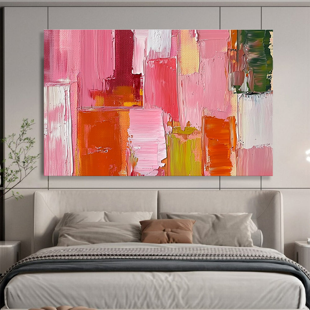 Pink Color Block Art for Trendy Women’s Fashion Boutique & Cheerful Girls’ Bedroom SC118