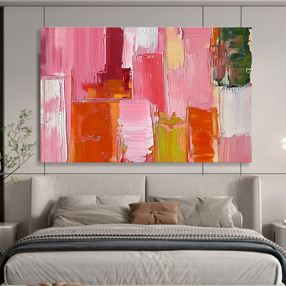 Pink Color Block Art for Trendy Women’s Fashion Boutique & Cheerful Girls’ Bedroom SC118