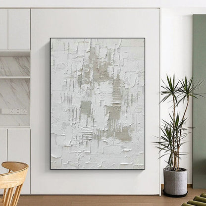 Textured White Abstract Art for Minimalist Office & Art Gallery DLZ1070