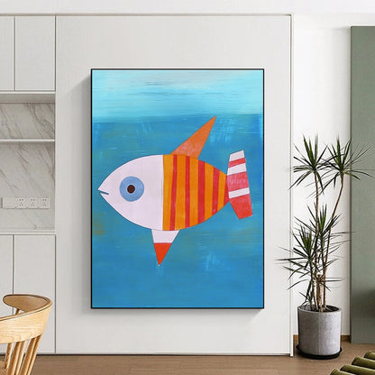 Colorful Striped Fish for Playful Children’s Bathroom & Coastal Home Nook STSC995