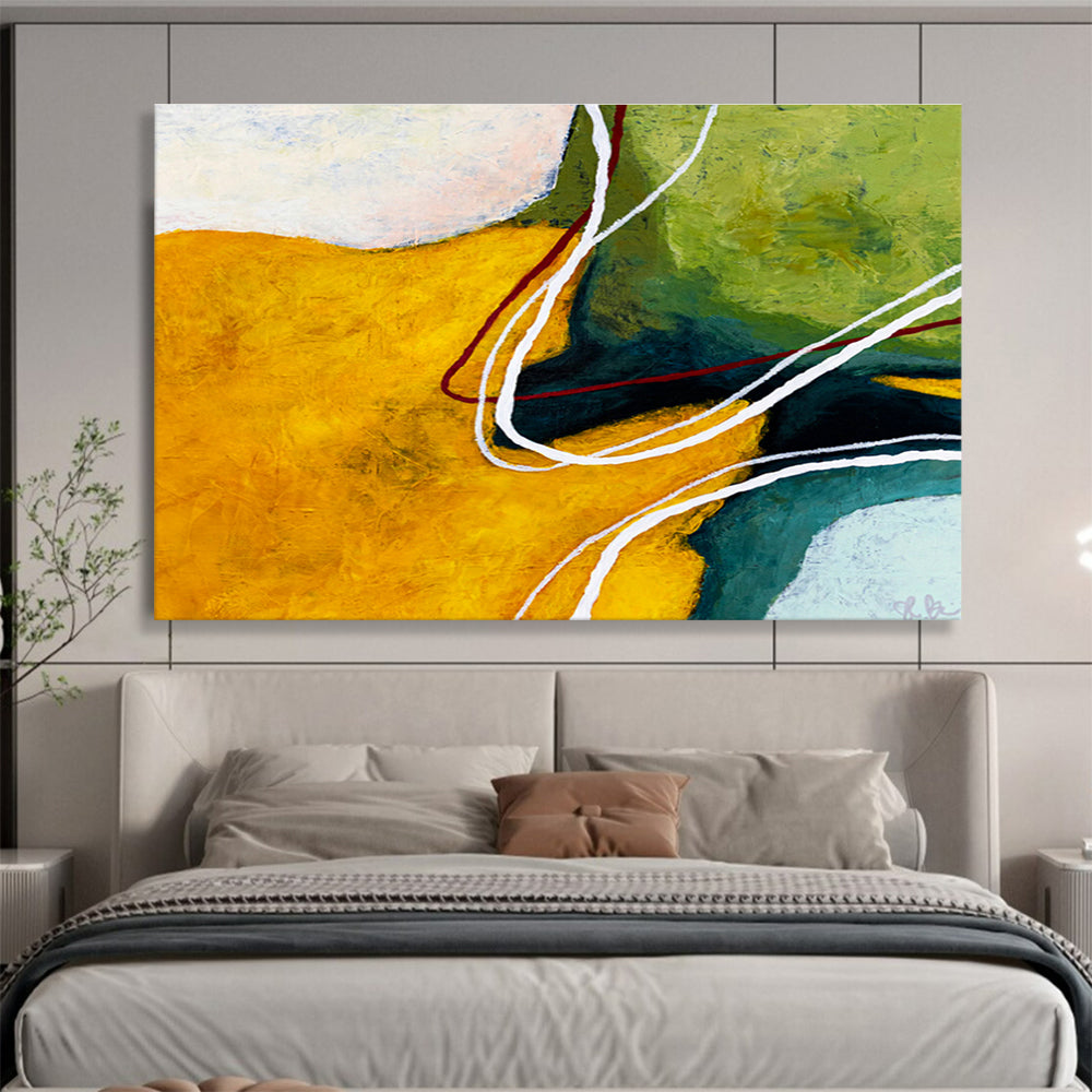 Yellow - Green Line Abstract for Creative Studio DLZ2935