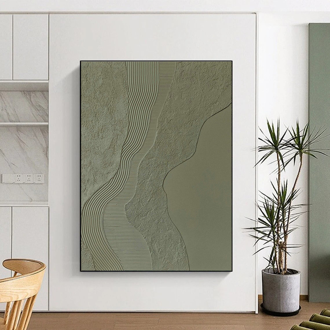Textured Earth - Tone Abstract Art for Bedroom & Hallway DLZ0392