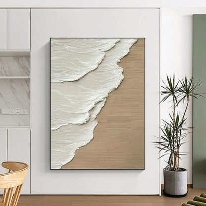 Beige and White Texture Art for Scandinavian - Style Home & Neutral - Toned Studio DLZ2176