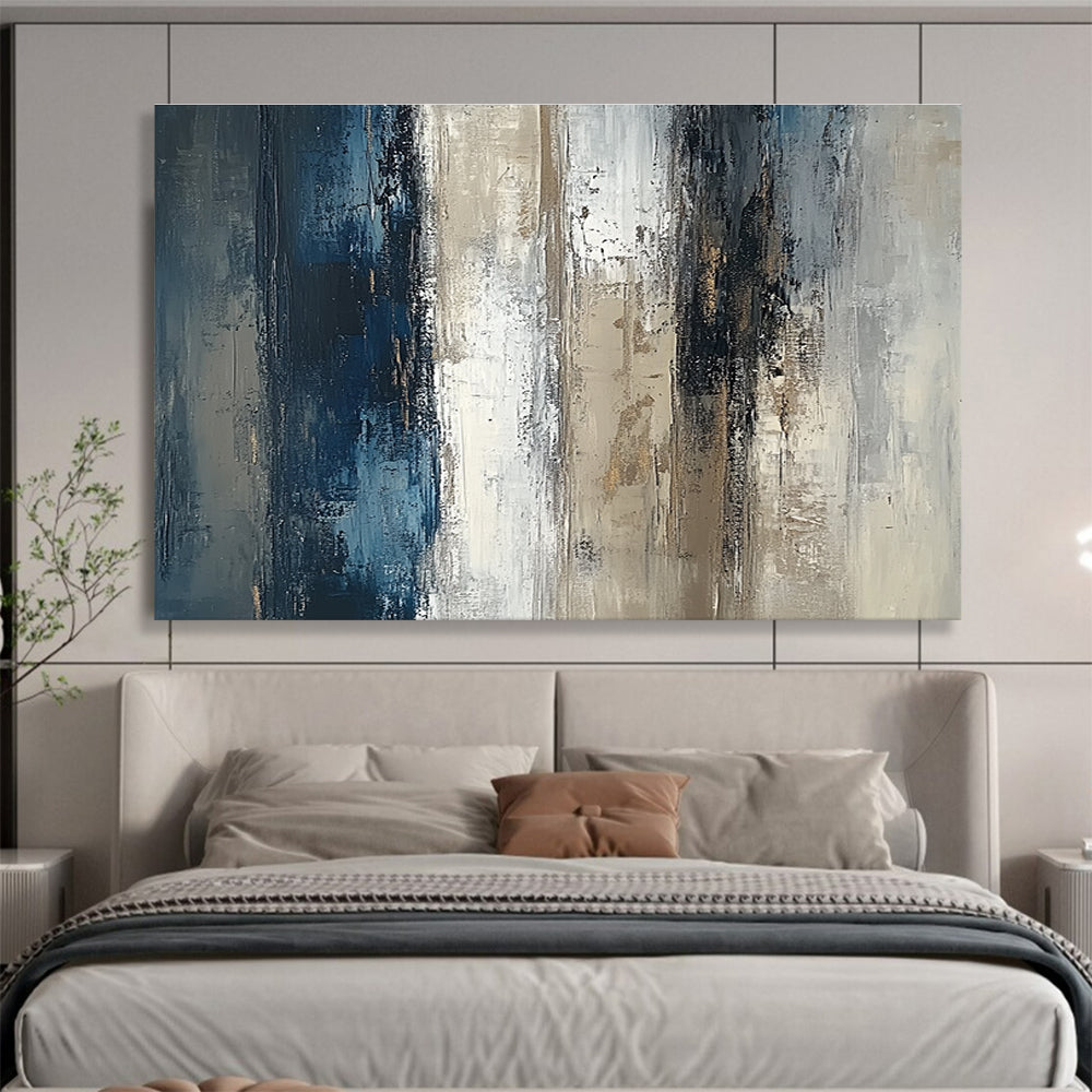 Gray - Blue Abstract Art for Modern Office & Minimalist Living Room SC121