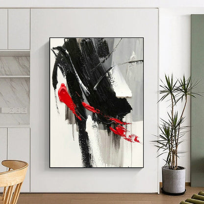 Black - Red - Gray Abstract Art for Rock Music Venue & Edgy Home Office DLZ1669