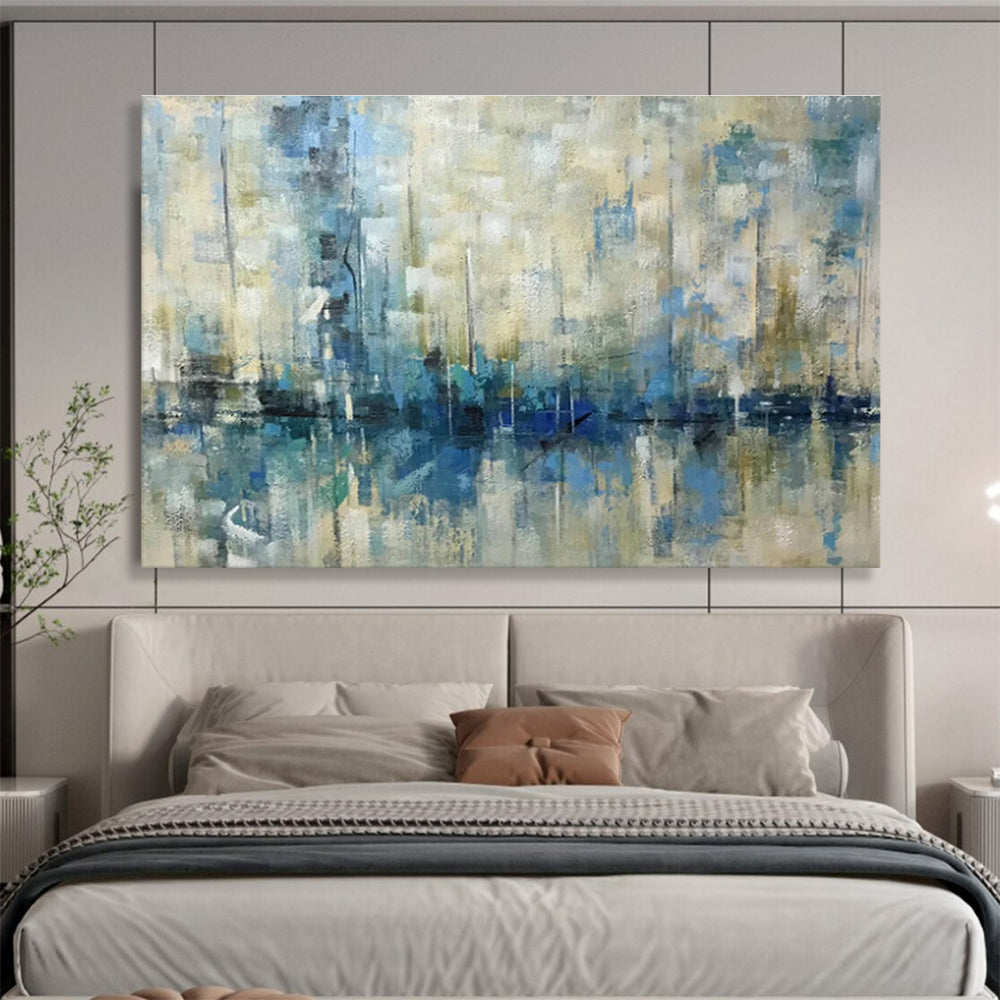 Blue - Toned Harbor Haze Art for Coastal Café Dining Areas DLZ2550