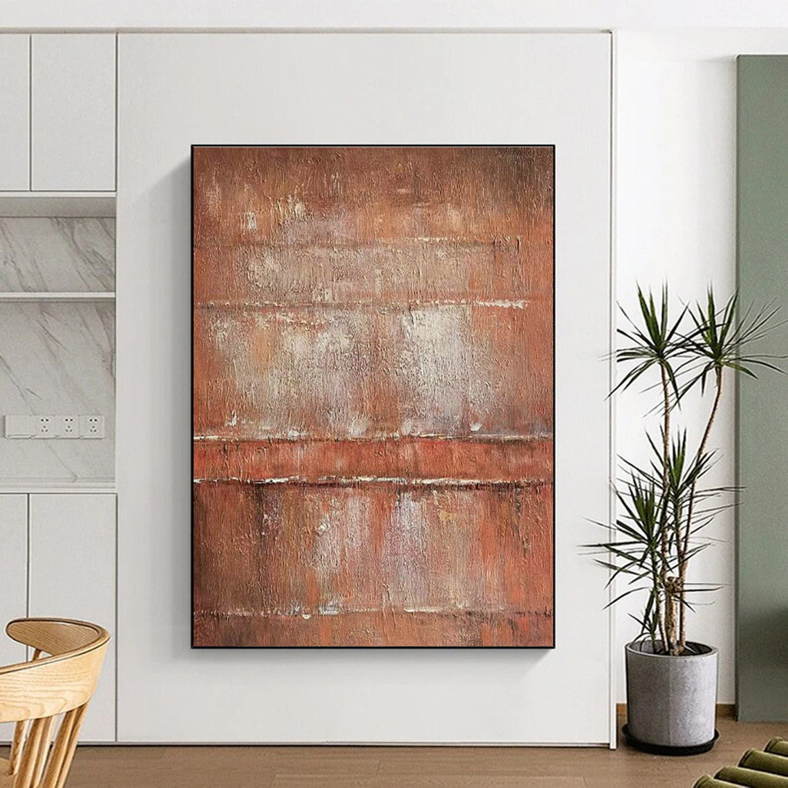 Brown - White Abstract Art for Living Room & Cottages DLZ0326