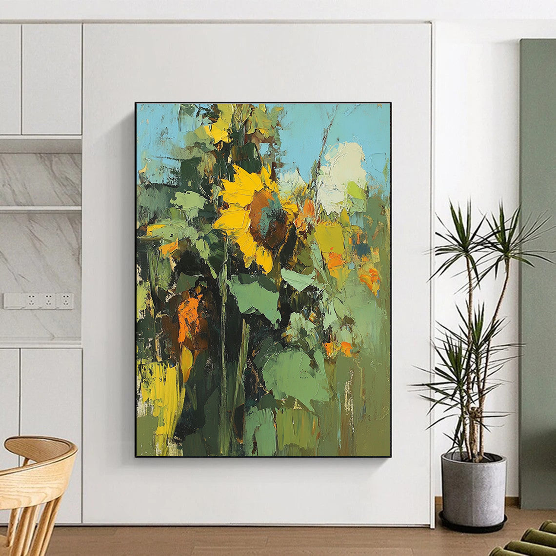 Textured Sunflower Bouquet for Rustic Farmhouse & Cheerful Kitchen STSC335