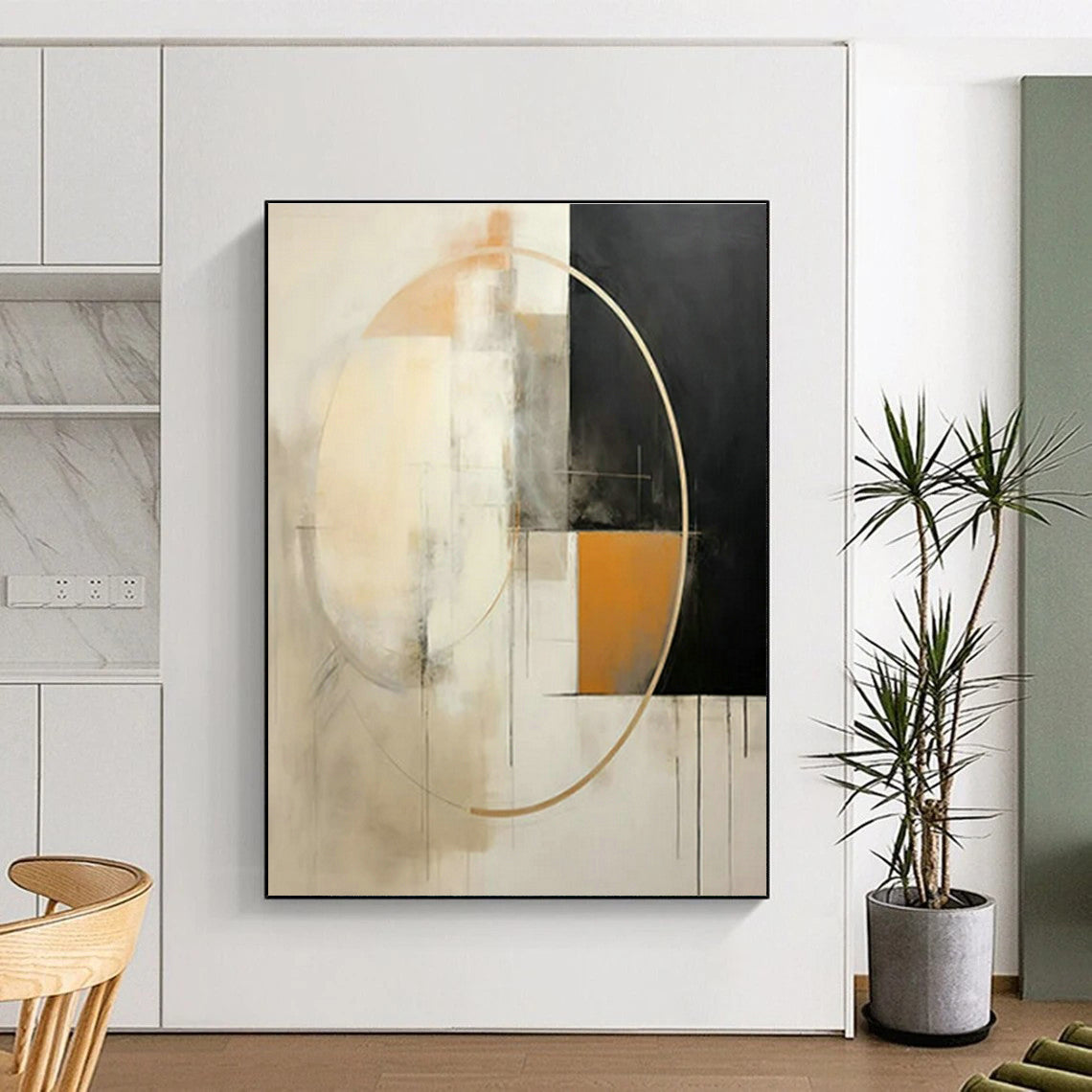 Geometric Abstract Art for Modern Office Reception & Minimalist Home Study DLZ1702