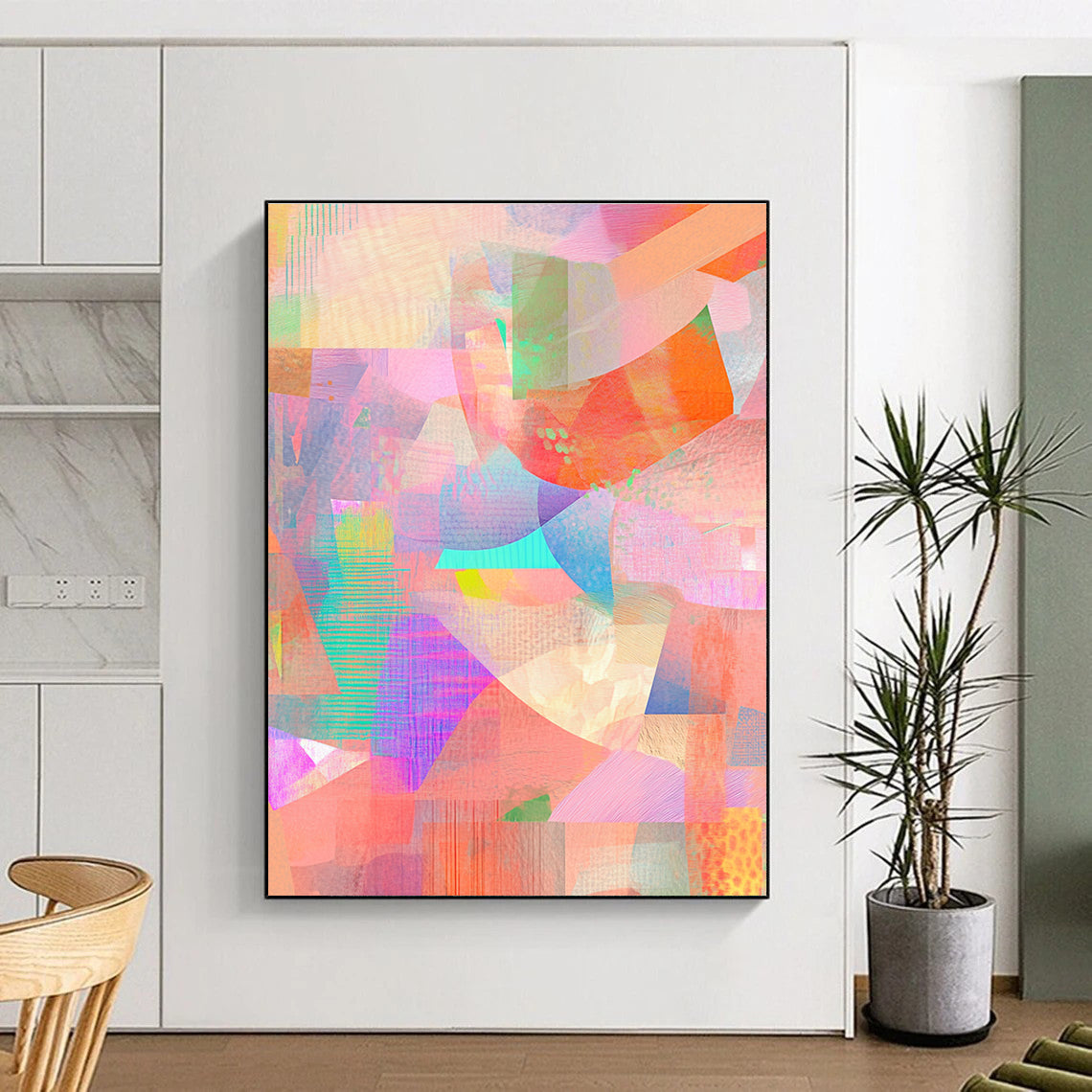 Pastel Color Collage Abstract for Girly - Chic Bedroom & Art Gallery Pop - Up STSC477