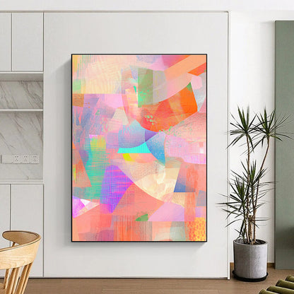 Pastel Color Collage Abstract for Girly - Chic Bedroom & Art Gallery Pop - Up STSC477