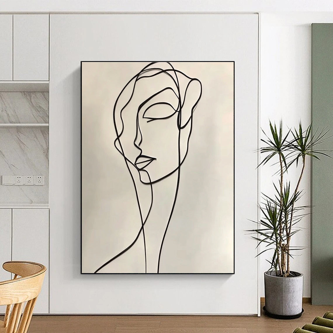 Continuous Line Face for Modern Bedroom & Minimalist Office STSC1190
