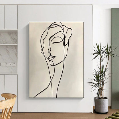 Continuous Line Face for Modern Bedroom & Minimalist Office STSC1190