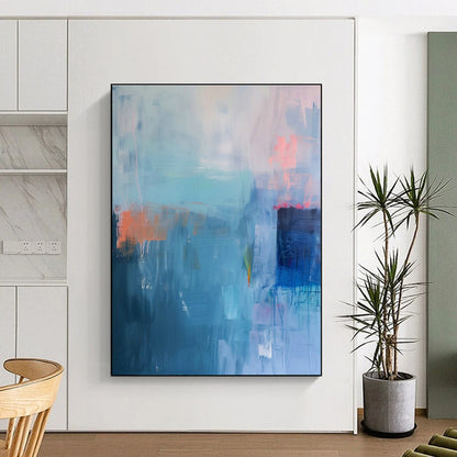 Blue - Pink Abstract Art for Coastal Home & Art - Themed Lounge DLZ2087