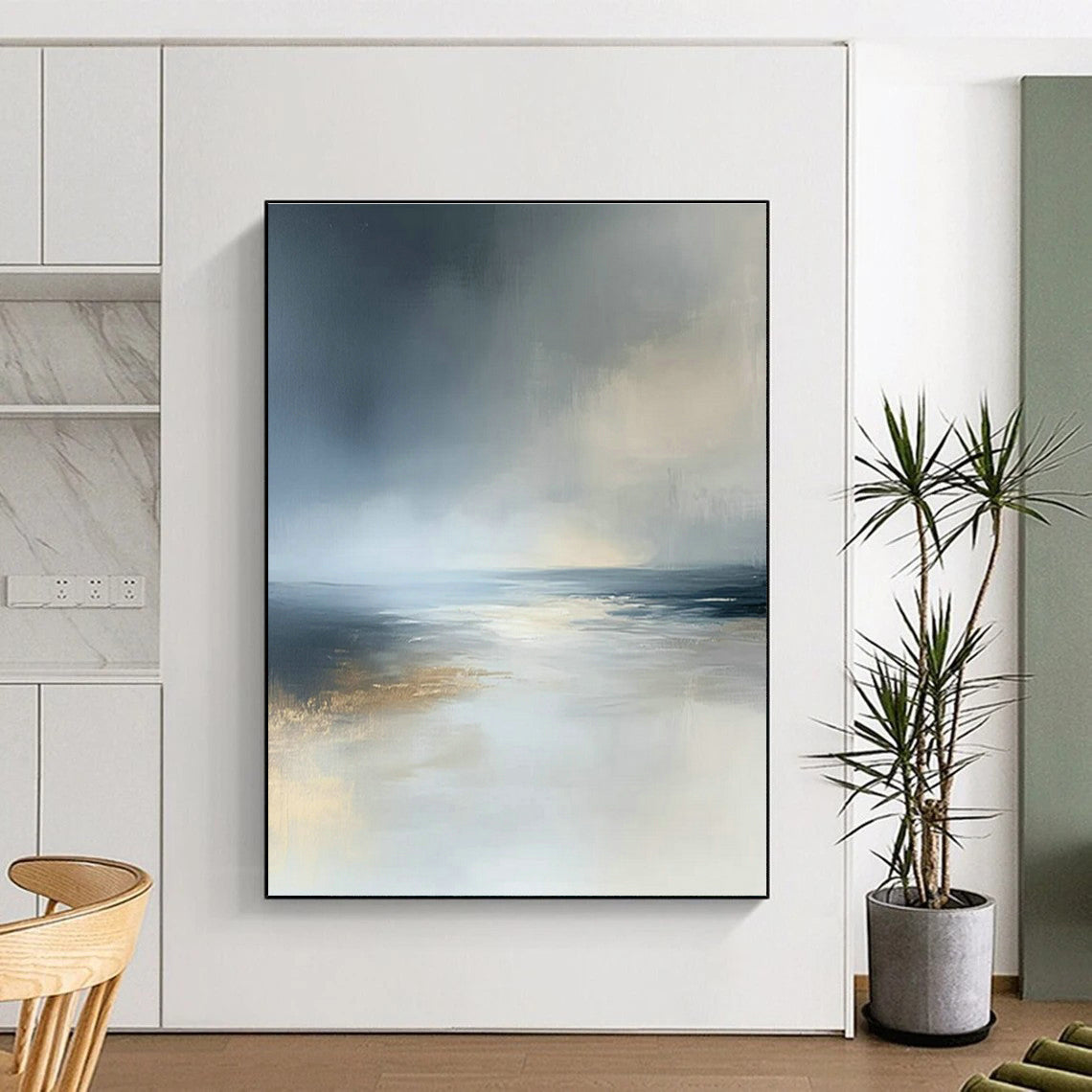Gray - Blue Seascape Art for Coastal Home & Nautical - Themed Restaurant DLZ1836