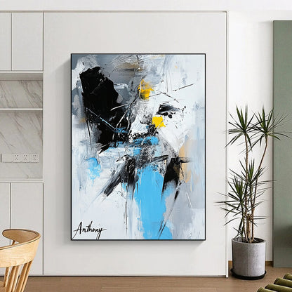 Gray - Toned Abstract Composition for Minimalist Bedroom & Corporate Lounge STSC1275