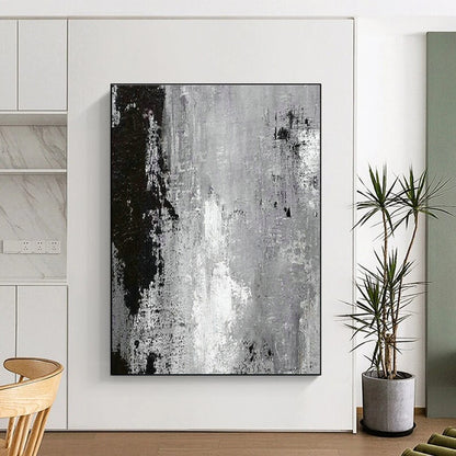 Textured Gray Abstract Art for Industrial Office & Art Gallery Corridor DLZ2058
