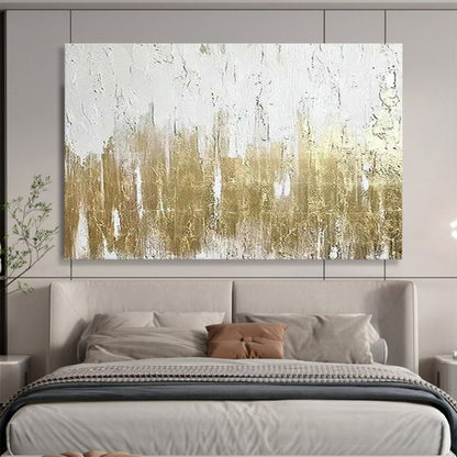 Gold - Foil Texture Abstract Art for Luxurious Entryway DLZ2811