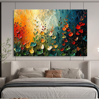 Vivid Floral Field Art for Inspirational Yoga Studio DLZ3071