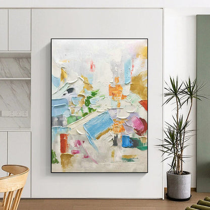 Thick - Painted Color Abstract Art for Creative Coworking Space & Eclectic Home Living Room DLZ1607